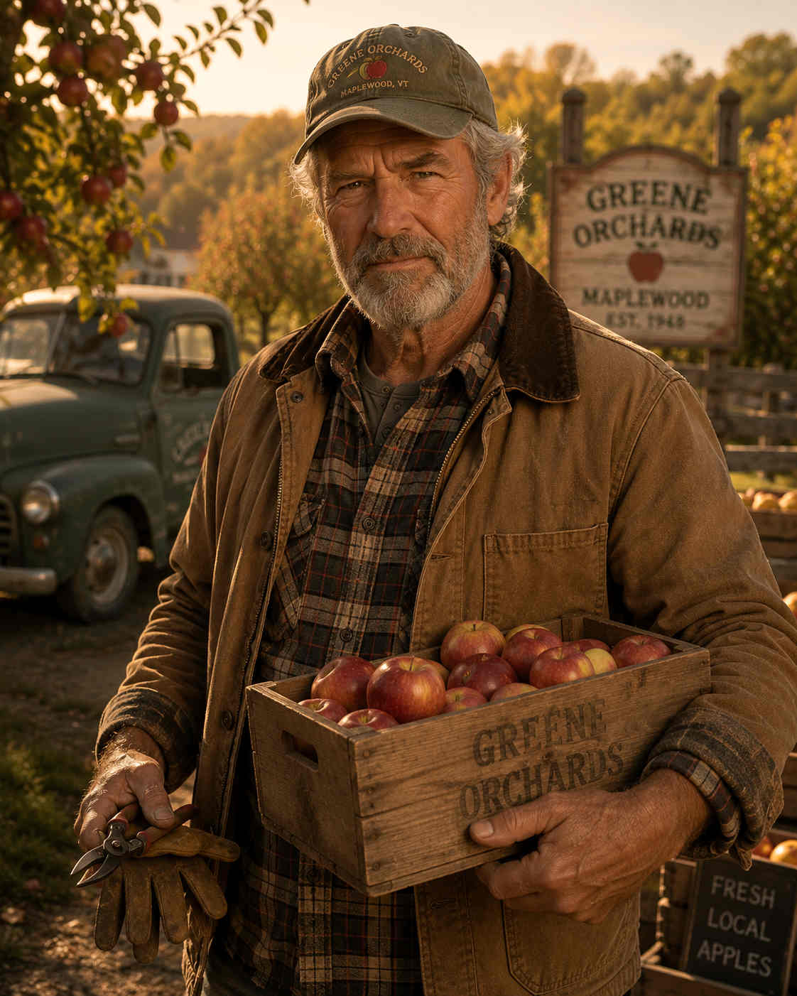 Portrait of Walter Greene, orchard owner and local supplier