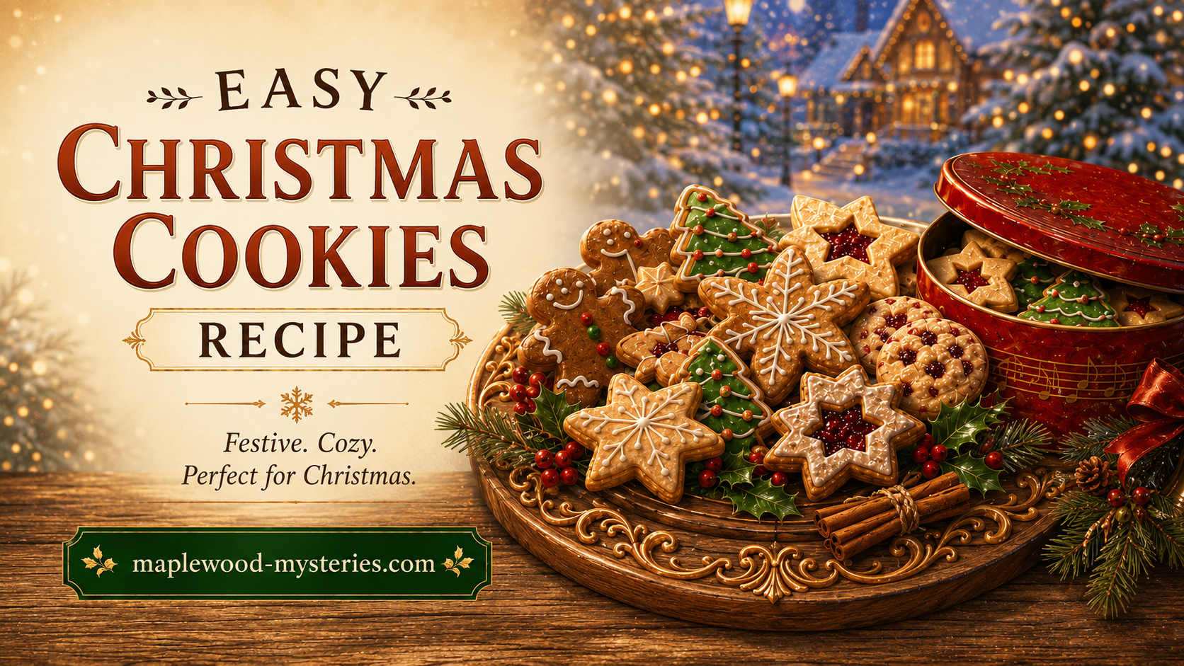 Christmas cookies recipe image with holiday baking details from Maplewood